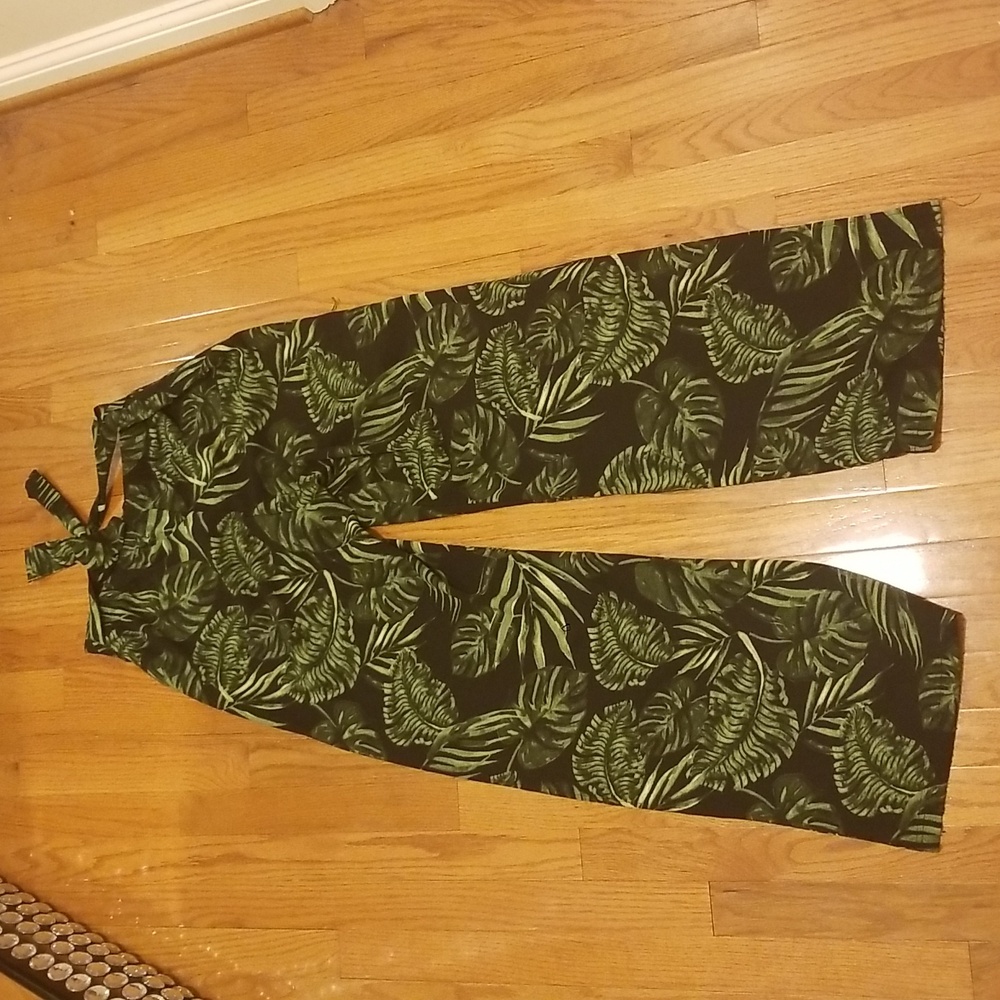 Tropical Split Leg Pants size L - Picture 2 of 6